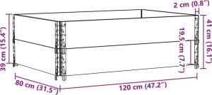 vidaXL Donica ogrodowa, szara, 120x80 cm, lite drewno sosnowe 8