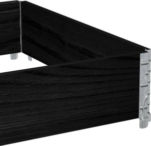 vidaXL Donica ogrodowa, czarna, 120x80 cm, lite drewno sosnowe 7