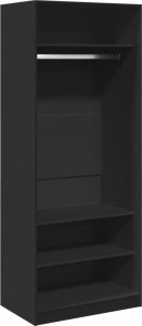 vidaXL Szafa, czarna, 80x50x200 cm, materiał drewnopochodny 2