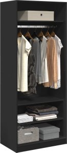 vidaXL Szafa, czarna, 80x50x200 cm, materiał drewnopochodny 3