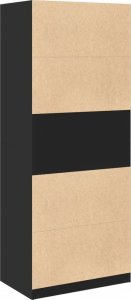 vidaXL Szafa, czarna, 80x50x200 cm, materiał drewnopochodny 6