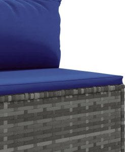 vidaXL 5-cz. zestaw wypoczynkowy do ogrodu, poduszki, szary, rattan PE 5
