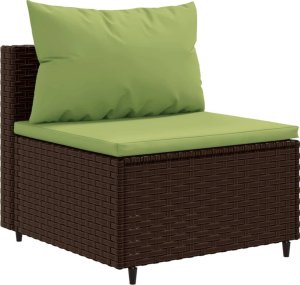 vidaXL 5-cz. zestaw wypoczynkowy do ogrodu, poduszki, polirattan, brąz 4