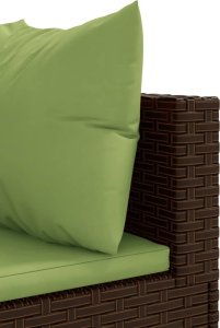 vidaXL 5-cz. zestaw wypoczynkowy do ogrodu, poduszki, polirattan, brąz 6