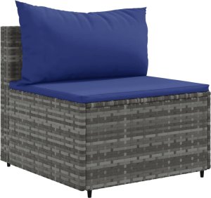 vidaXL 6-cz. zestaw wypoczynkowy do ogrodu, poduszki, szary, rattan PE 4