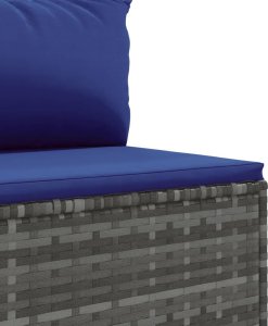 vidaXL 6-cz. zestaw wypoczynkowy do ogrodu, poduszki, szary, rattan PE 7