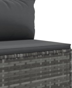 vidaXL 7-cz. zestaw wypoczynkowy do ogrodu, poduszki, szary, rattan PE 5