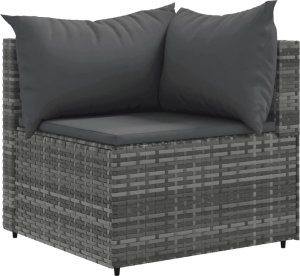 vidaXL 8-cz. zestaw wypoczynkowy do ogrodu, poduszki, rattan PE, szary 3