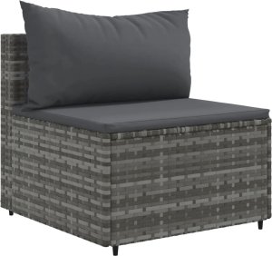 vidaXL 6-cz. zestaw wypoczynkowy do ogrodu, poduszki, szary, rattan PE 4