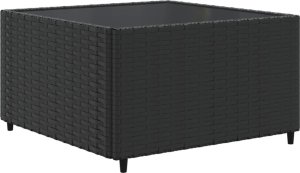vidaXL 11-cz. zestaw mebli do ogrodu, z poduszkami, czarny rattan PE 5
