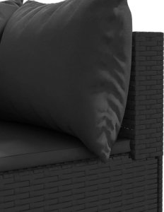vidaXL 11-cz. zestaw mebli do ogrodu, z poduszkami, czarny rattan PE 8