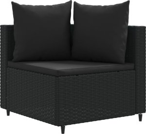 vidaXL 7-cz. zestaw wypoczynkowy do ogrodu, z poduszkami, czarny 3