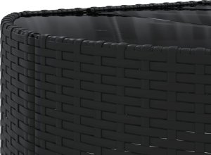 vidaXL 7-cz. zestaw wypoczynkowy do ogrodu, z poduszkami, czarny 9