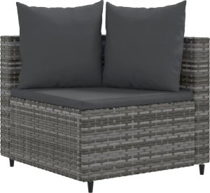 vidaXL 7-cz. zestaw wypoczynkowy do ogrodu, z poduszkami, szary 3