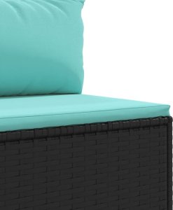 vidaXL 3-cz. zestaw wypoczynkowy do ogrodu, poduszki, czarny rattan PE 6