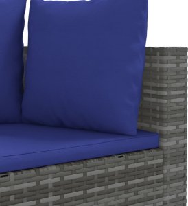 vidaXL 4-cz. zestaw wypoczynkowy do ogrodu, poduszki, szary, rattan PE 5
