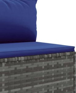 vidaXL 4-cz. zestaw wypoczynkowy do ogrodu, poduszki, szary, rattan PE 6