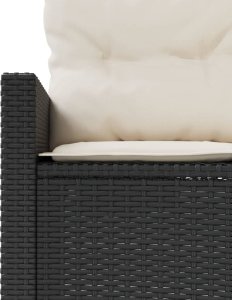 vidaXL Sofa ogrodowa z poduszkami, półokrągła, czarny rattan PE 4