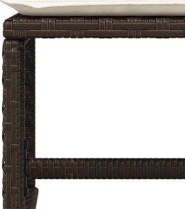 vidaXL Stołki ogrodowe z poduszkami, 4 szt., brązowe, 41x41x36 cm 8