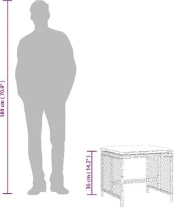 vidaXL Stołki ogrodowe z poduszkami, 4 szt., brązowe, 41x41x36 cm 10