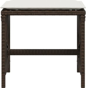 vidaXL Stołki ogrodowe z poduszkami, 4 szt., brązowe, 41x41x36 cm 5