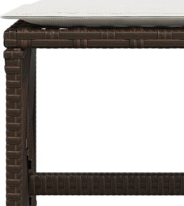 vidaXL Stołki ogrodowe z poduszkami, 4 szt., brązowe, 41x41x36 cm 8