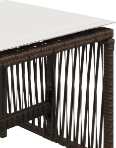 vidaXL Stołki ogrodowe z poduszkami, 4 szt., brązowe, 41x41x36 cm 9