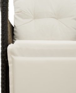 vidaXL 3-cz. zestaw mebli bistro z poduszkami, czarny, polirattan 7