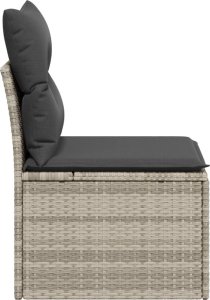 vidaXL Fotel ogrodowy, bez podłokietników, z poduszkami, jasnoszary 5