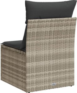 vidaXL Fotel ogrodowy, bez podłokietników, z poduszkami, jasnoszary 6