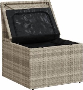 vidaXL Fotel ogrodowy, bez podłokietników, z poduszkami, jasnoszary 9