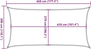 vidaXL Żagiel przeciwsłoneczny, 160 g/m, jasnoszary, 3x4,5 m, HDPE 10