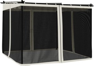 vidaXL Altanka ze ścianami z siatki, kremowa, 3x3 m, stal 2