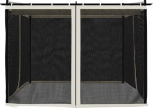 vidaXL Altanka ze ścianami z siatki, kremowa, 3x3 m, stal 4