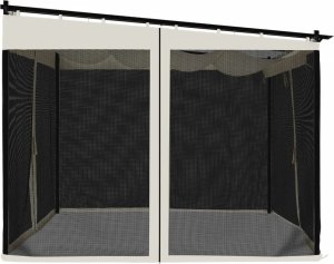 vidaXL Altanka ze ścianami z siatki, kremowa, 3x3 m, stal 5
