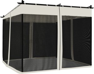 vidaXL Altanka ze ścianami z siatki, kremowa, 3x3 m, stal 6