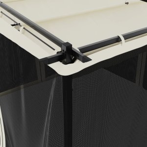vidaXL Altanka ze ścianami z siatki, kremowa, 3x3 m, stal 7