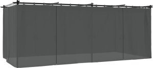 vidaXL Altana ogrodowa z zasłonami, antracytowa, 6x3 m, stal 6