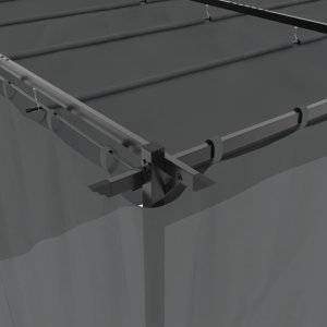 vidaXL Altana ogrodowa z zasłonami, antracytowa, 6x3 m, stal 7