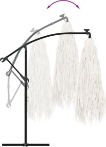 vidaXL Parasol ogrodowy na stalowym słupku, biały, 246x246x230 cm 6