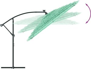 vidaXL Parasol ogrodowy na stalowym słupku, zielony, 246x246x230 cm 7