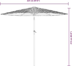 vidaXL Parasol ogrodowy na stalowym słupku, brązowy, 223x223x213 cm 11