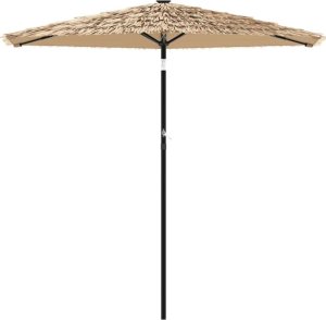 vidaXL Parasol ogrodowy na stalowym słupku, brązowy, 223x223x213 cm 3