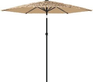 vidaXL Parasol ogrodowy na stalowym słupku, brązowy, 223x223x213 cm 4