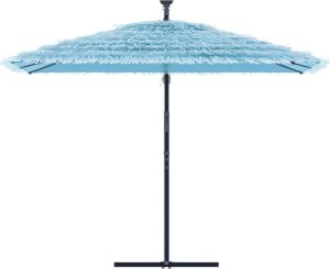 vidaXL Parasol ogrodowy na stalowym słupku, niebieski, 290x290x238 cm 3