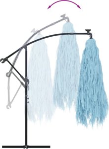 vidaXL Parasol ogrodowy na stalowym słupku, niebieski, 290x290x238 cm 6