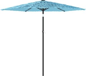 vidaXL Parasol ogrodowy na stalowym słupku, niebieski, 268x268x226 cm 2
