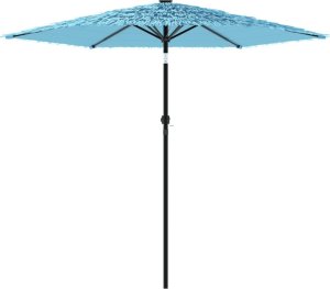 vidaXL Parasol ogrodowy na stalowym słupku, niebieski, 268x268x226 cm 4