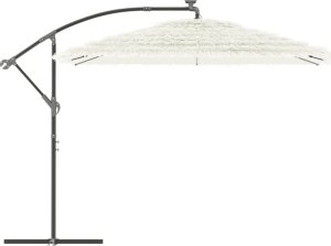 vidaXL Parasol ogrodowy na stalowym słupku, biały, 290x290x238 cm 4