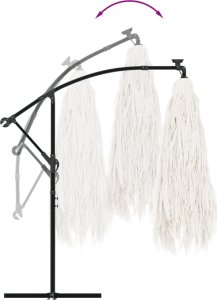 vidaXL Parasol ogrodowy na stalowym słupku, biały, 290x290x238 cm 6